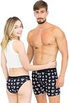 Warriors & Scholars W&S Matching Underwear for Couples - Couples Matching Undies, Pink Hearts, Boxer Briefs, X-Large