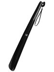 MADYY Shoe Horn Long Handled 43cm - Straight & Ergonomic Long Shoe Horn for Men & Women (Black)