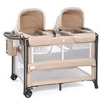JOYMOR Twin Bassinet for Baby with 