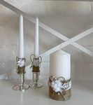 Magik Life Unity Candle Set for Wedding - Wedding Unity Set for Reception and Ceremony - Candle Sets - 6 Inch Pillar and 2 * 10 Inch Tapers-Rustic