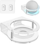 Geekria Acrylic Wall Mount Compatible with Echo Dot 3th Gen, 4th Gen, 5th Gen with LED Clock & Alexa, Speaker Stand Stable Protector (Clear)