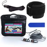 Waterproof MP3 Player Pouch For Swimming With Headphone Jack - Key Holder Case for Car Key Fob Money, MP3 Player. Adjustable Armband and Neck Lanyard with Silicone Key Cover For Arm Wrist or Ankle.