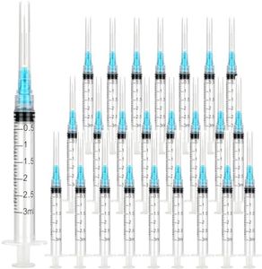 100 Pack 3ml Syringes with Needle 23G 1” and Cap, Sterile Luer Lock Syringe Individually Packaged for Labs, Liquid Measuring, Pets,Oil, Glue