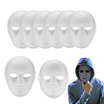 6 Pack DIY Blank Masks, Women Men White Paper Mask, Pure White Graffiti Masks, Hand Painted Personality Masks, Suitable for Cosplay Halloween Masks