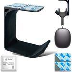 SRS® Headphone Stand Holder Under Desk Headphone Hook Hanger & Cable Organizer for All Professional | Corporate | Gaming Headsets PC Accessories Stick-ON Adhesive (Pack of 1, Black)