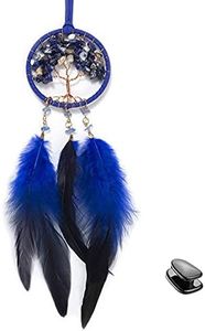 Malicosmile Blue Dream Catcher for Car Mirror, Small Dream Catchers for Boys Bedroom Wall Decor Car Rear View Mirror Hanging Accessories Handmade with Car Dashboard Hook