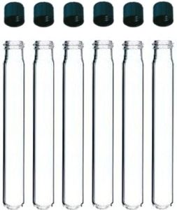 6 Pack - 5-inch 16x125mm Pyrex Glass Test Tubes with Screw Caps