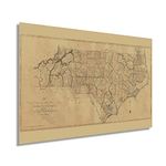 Historix Vintage 1808 North Carolina State Map - 24x36 Inch Vintage Map North Carolina Wall Art - The First Actual Survey of North Carolina Vintage Map - North Carolina Poster - NC Home Art (2 Sizes)