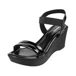 Mochi Womens Synthetic Black Sandals (Size (7 UK (40 EU))