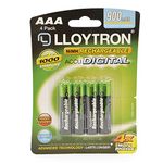 LLOYTRON NiMH Rechargeable AccuDigital Batteries / AAA Size / 900mAh / 4 Pack - B015