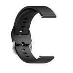 Sounce Silicone 19mm Replacement Band Strap/Belt With Metal Buckle Compatible with Boat, Fire Boltt, Noise, Dizo, Beatxp, Fast-Track, Ptron, Amazfit & All 19mm Smartwatches - Black