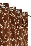 FABDRAPE Heavy Velvet Fabric Luxury Looks Room Darkening Floral Designer Curtains 9 Feet for Long Door, Brown, Pack of 4 Pieces