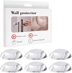 QENIXO Door Knob Wall Protector 6Pcs Door Bumper Wall Protector, Self Adhesive Clear Door Stoper Knob Pads, Soft Reusable Rubber Wall Protectors Shield For Preventing Damage To Cabinet, Handle, Bed