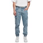 Southpole Men's Denim with Cargo Pockets Jeans, Retro L.blue destroyed washed, W30