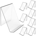 8 Pack Acrylic Book Stand Clear Acrylic Display Easel Cookbook Holder with Ledge for Displaying Picture Albums, Books, Music Sheets, Notebooks, CDs (without baffle)