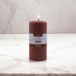 HOSLEY 6 Inch Long Rustic Sandalwood Fragrance Brown Pillar Candles| Soy & Paraffin Wax Candles for Home Decor|90 Hours Burn Time|Diwali Decor|Diwali Decoration for Home|2.75 Inch Diameter|Pack of 1