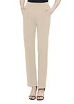 Urban CoCo Women's Yoga Dress Pants Stretchy Casual Slacks Straight Leg Work Pants with Pockets (Camel, L)