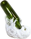 Ebros Wisdom of The Tundra Forest Beautiful Mystical Snowy Owl Wine Bottle Holder Figurine Storage Rack for Rustic Wildlife Decor Ideal for Cabin Lodge Country Design Decorative Party Hosting Kitchen