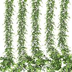 COCOBOO Eucalyptus Garland 5 Pack 30ft Greenery Garland Bulk, Faux Green Garland Fake Hanging Plants for Wedding Table Arch Classroom Wall Decor (Grey Green)