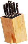 XL Large Universal Knife Block without Knives - Bamboo Countertop Knife Holder w/Removable Bristles - Convenient & Versatile for Any Knife Size