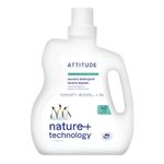 ATTITUDE Liquid Laundry Detergent, EWG Verified Laundry Soap, HE Compatible, Vegan and Plant Based Products, Cruelty-Free, Mountain Fresh, 40 Loads, 2 Liters