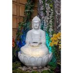 Lotus Buddha Water Fountain for Home, Office, Garden Large Size Water Fountain Items for Living Room | Bedroom | (Pure White)