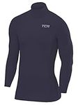 TCA Boys' SuperThermal Compression Base Layer Football Running Top Long Sleeve Thermal - Mock Neck - Graphite, 12-14 Years