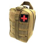 Wolike First Aid Bag Empty Tactical Medical Pouch EMT Emergency Survival Kit Outdoor Travel Molle Rip-Away EMT For Medical Multipurpose Waist Pack Military Utility kit (Khaki)