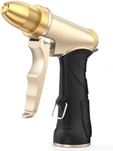 Heavy Duty Metal Garden Hose Nozzle, Adjustable Spray Patterns, High Pressure Water Spray for Plants, Cars, Pets