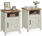 VASAGLE Farmhouse Nightstand with B