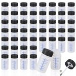 CYEAH 50 Pcs Touch Up Paint Container, 2 oz Paint Touch Up Bottles with Child-safe Lid and Applicator Brush, Touch-up Leftover Paint Container with Mixing Ball for Fixing Wall, Scratches, Car Surface