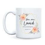 AR Creative You are Loved - Inspirational Bible Verse Printed Mug, Bible Quotes, Christian Quote Coffee Mug for Gifting, Gift Idea for Any Occasions