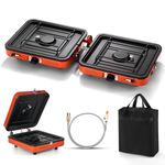 Odoland Portable 2 Burner Camping Stove, 4400w Camp Stove Lightweight Gas Stove for Camping Cooking Outdoor Backpacking and Picnic