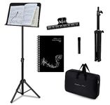 Softline Pro SP MUS KIT Premium Heavy Duty Music Stand Kit With Music Sheet Folder (40P), Music Sheet Clip, Desktop Stand & Carrying Bag