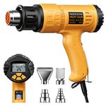 SEEKONE Professional Heat Gun 2000W 50℃- 600℃ with Large Digital LCD Display Industrial Hot Air Gun Kit Variable Temperature Control, Power-On Memory, ℃-℉ Conversion, Power-Off Delay Function