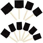 kuou 10 Pcs Foam Brush, Sponge Foam Paint Brushes for Arts and Crafts Painting Craft sponges Tools with Wooden Handle for Acrylics, Stains, Varnishes, Crafts (4 Sizes)