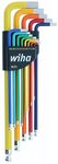 Wiha 13 Piece Ball End Color Coded Hex L-Key Set - Inch