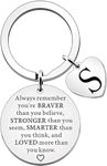 Nishabb Letter Keyrings Inspirational Gifts for Women Initial Alphabet Keychain Key Ring Personalised Gifts for Girls Boys Birthday Valentine Gift (S)