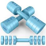 GLAUCUS Adjustable Weight Dumbbells Set- A Pair 4lb 6lb 8lb 10lb (2lb-5lb Each) Free Weights Set for Women at Home Gym Equipment Workouts Strength Training for Teens (Blue)