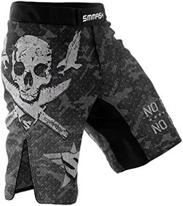 SMMASH Combat Sport Court Shorts Homme MMA, Kick Boxe, Arts Martiaux, Cage Fight, Caleçon Boxing, Homme, Matériau Antibactérien, Pantalon d'entraînement Respirant et léger, fabriqué dans l'UE (L)