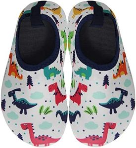 BomKinta Boys Girls Water Shoes Kids Quick Dry Non-Slip Aqua Socks for Beach Swimming Pool White Size 5-5.5 M US Toddler