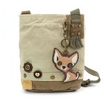 Chala Patch Cross-Body Women Handbag, Sand Color Canvas Messenger Bag - Chala Fox