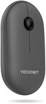 TECKNET Bluetooth Mouse, 2.4G USB-A Compact and Portable Mouse for Laptop 2 Modes(BT3.0/5.0+2.4Ghz), Silent Slim Clicks with USB Receiver, Compatible with PC, Chromebook, Mac - Grey