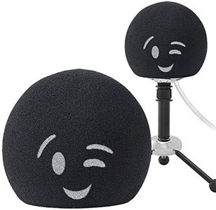 YOUSHARES Blue Snowball Microphone Windscreen - Customizing Pop Filter Foam Cover for Improve Blue Snowball iCE Mic Audio Quality (Smile)