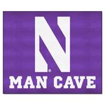 NCAA Northwestern University Man Cave Tailgater Rug, 60" x 72"/Small, Black