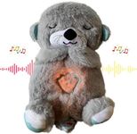 Zilloquil Breathing Teddy Bear Plush Sound Machine – Baby Gift with Music, Lights & Breathing Motion Infant Toys for Newborns, Soft Breathing Stitch Teddy (Otter-Toy)