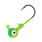 Temorah Fishing Lures Jig Heads ,Ball Heads 1/32oz-1oz,Sharp Fishing Hooks for Freshwater or Saltwater (Chartreuse/Lime, 1/16OZ 50PCS)