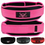 Weight Lifting Belt Double Strength 5.5 Padded Neoprene Back Gym Bodybuilding Deadlifts Lifting Exercise Fitness Workout Belts Men Women Lumbar Training Core Support (S, Pink)