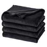 PHF Ultra Soft Fleece Blanket Super King Size 230x270cm, No Shed No Pilling Luxury Plush Cozy Flannel 280GSM Lightweight Throw Blanket for Bed, Couch, Chair, Sofa Suitable for All Season, Black