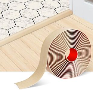 Floor Transition Strip Floor Cover Strips Self Adhesive Flooring Transitions Laminate Floor Strip 2" Wide Vinyl Floor Flat Divider Strip Elegant Wood Grain Design (5cm, 20Ft, Beige)